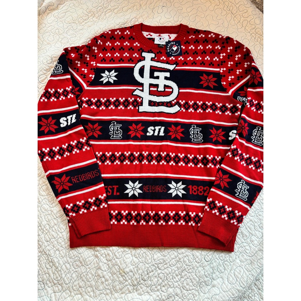 Mens St‎ Louis Cardinals Ugly Christmas Sweater Pullover Size Medium MLB